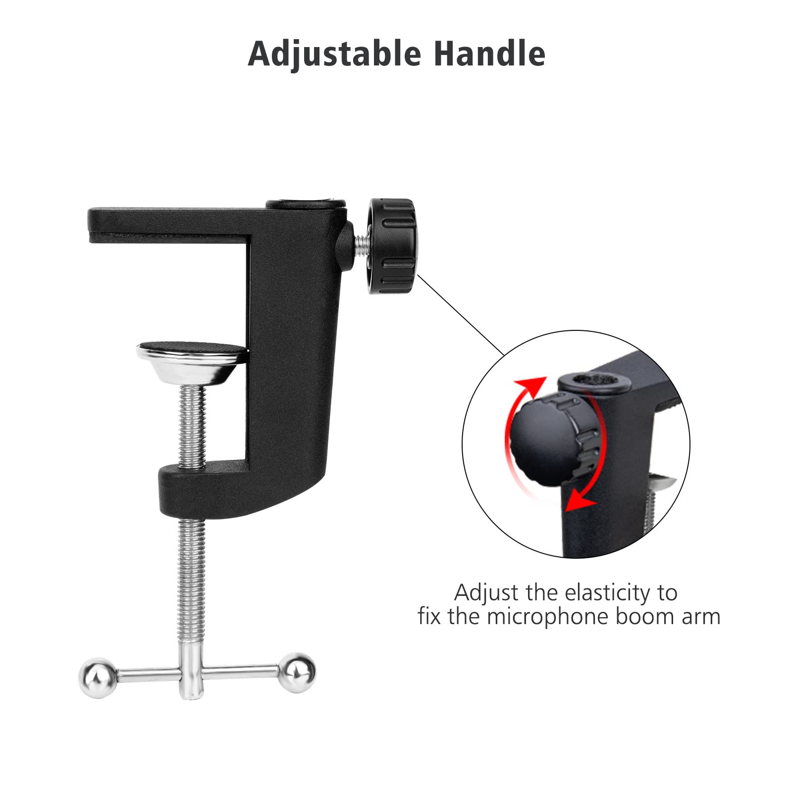 Metal Desk Clamp For Microphone Suspension Boom Scissor Arm Stand Holder with Adjustable Screw by SUNMON